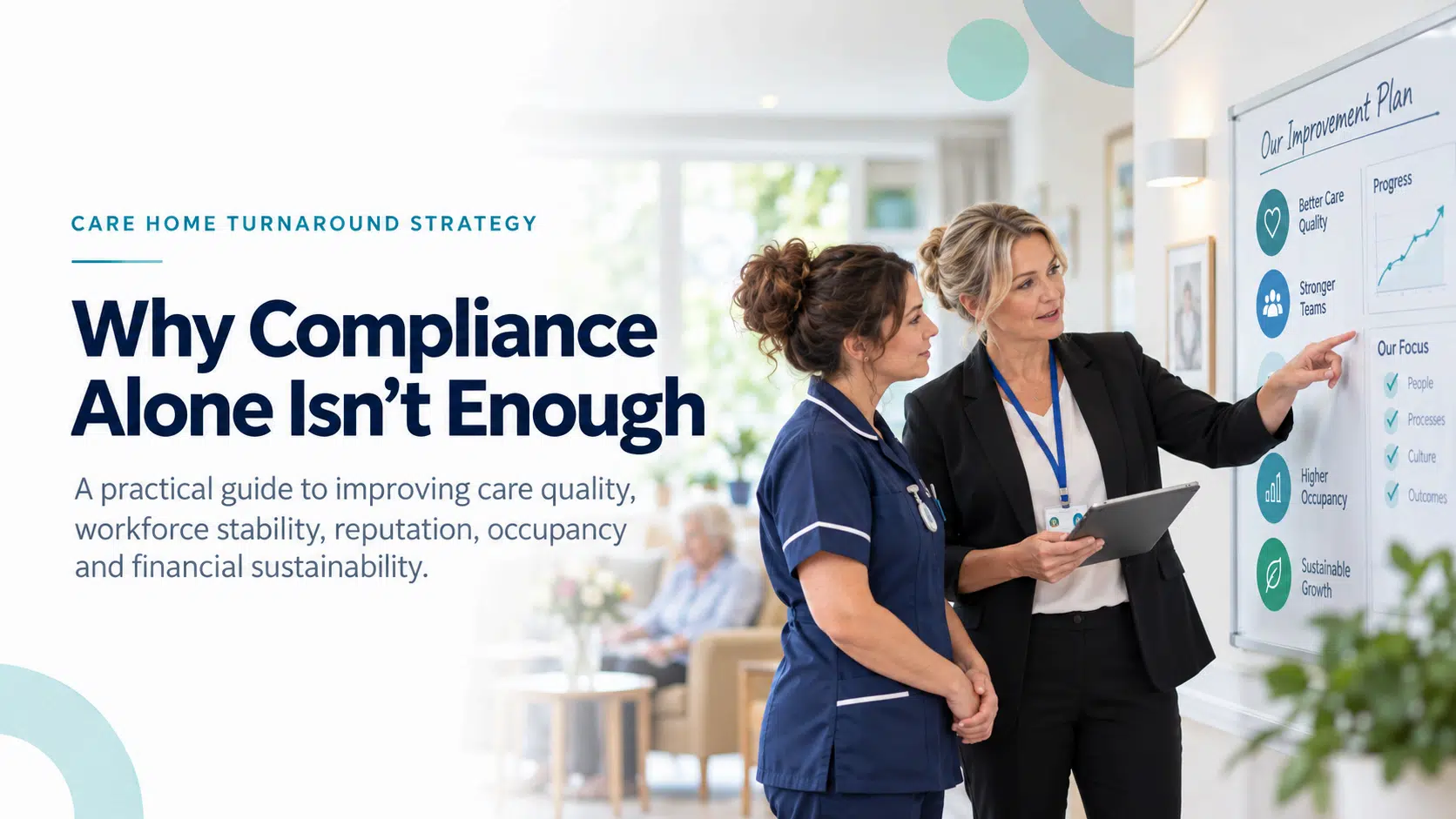 Care professionals reviewing an improvement plan